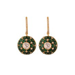 Reversible Red & Green Meenakari Round Drop Silver Earrings