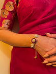 Gul Polki Silver Adjustable Bracelet