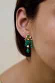 Emerald Meadow Silver Drop Earrings