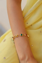 Navratna Silver Flexible Bracelet
