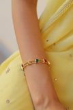 Navratna Silver Flexible Bracelet