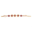 Floral Ruby & Polki Silver Bracelet