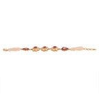 Floral Ruby & Polki Silver Bracelet