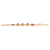 Floral Ruby & Polki Silver Bracelet