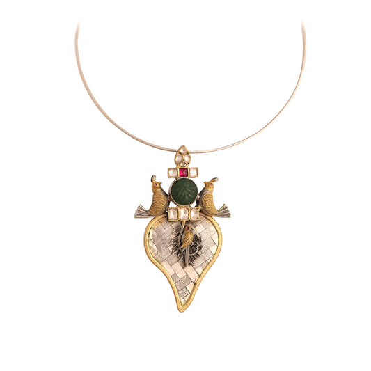 Lopa Fusion Bird Motifs Silver Pendant