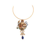 Lopa Fusion Motifs Long Silver Pendant
