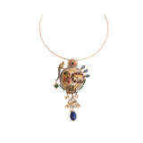 Lopa Fusion Motifs Long Silver Pendant