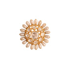 Noor Bloom Polki & Pearl Silver Ring