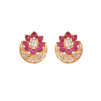 Gul Lotus Ruby & Polki Silver Chain Necklace Set