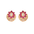 Gul Lotus Ruby & Polki Silver Earring