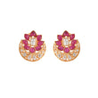 Gul Lotus Ruby & Polki Silver Earring