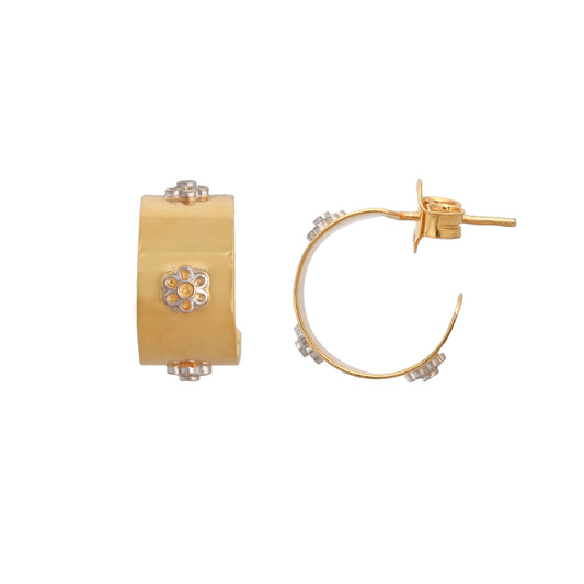 Orbit Gold Plated Silver Hoops