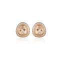 Noor Pear Polki Silver Studs