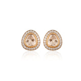 Noor Pear Polki Silver Studs