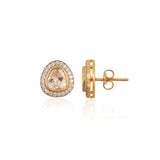 Noor Pear Polki Silver Studs