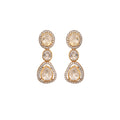 Noor Polki Pear Drop Silver Earrings