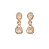 Noor Polki Pear Drop Silver Earrings