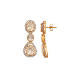 Noor Polki Pear Drop Silver Earrings