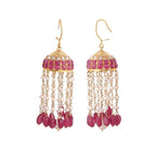 Mehr Ruby, Pearl & Polki Silver Jhumki
