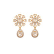 Noor Floral Polki Drop Silver Earrings