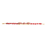 Gul Ruby & Polki Silver Flexible Bracelet - Large