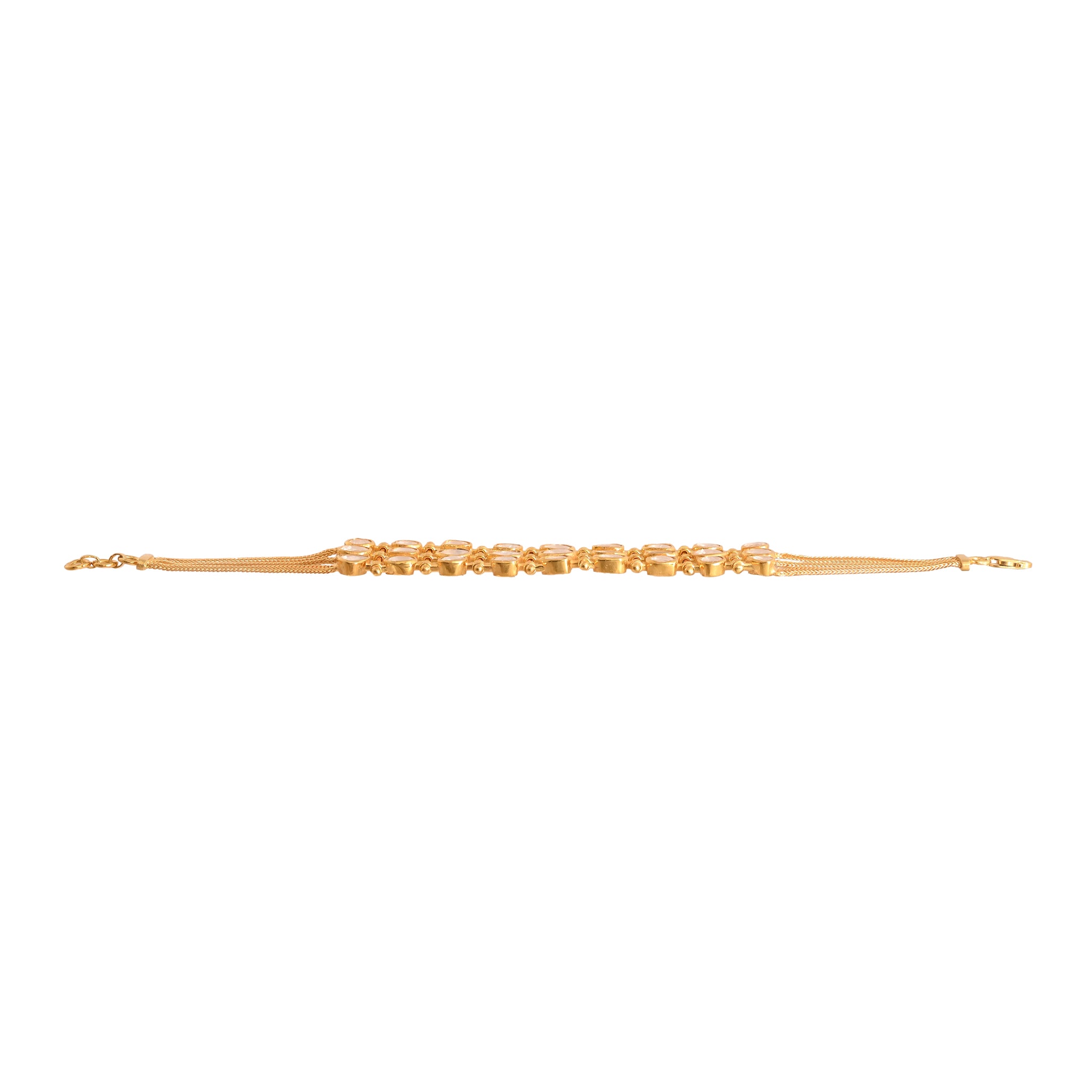 Aura Polki Silver Flexible Bracelet