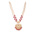 Gulnaar Ruby & Polki Silver Pearl Necklace