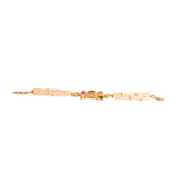 Navratna Silver Flexible Bracelet with Pearls