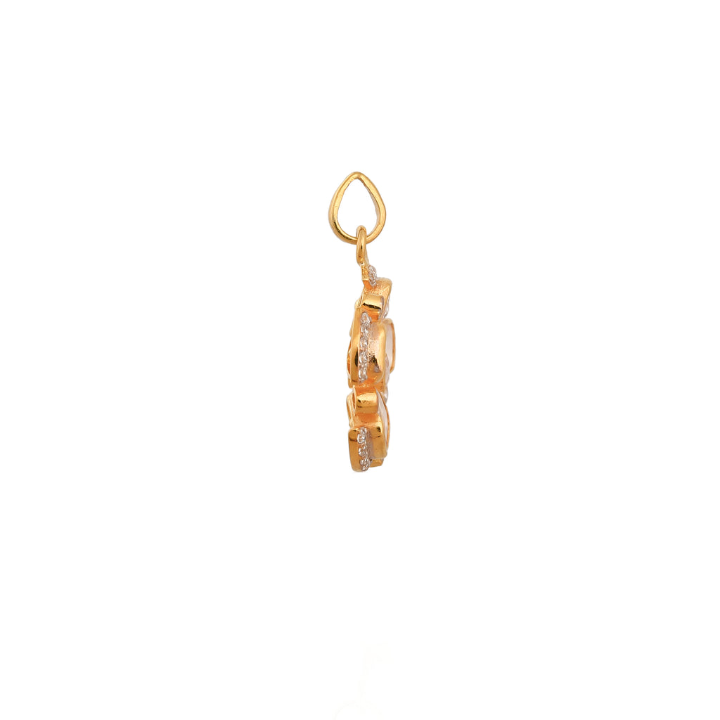 Noor Floral Polki Silver Pendant Set