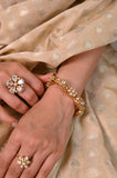 Noor Bloom Polki Silver Ring