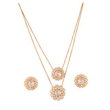 Noor Bloom Polki Layered Silver Necklace Set (2 Strings)
