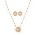 Noor Bloom Polki Silver Chain Necklace Set