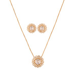 Noor Bloom Polki Silver Chain Necklace Set